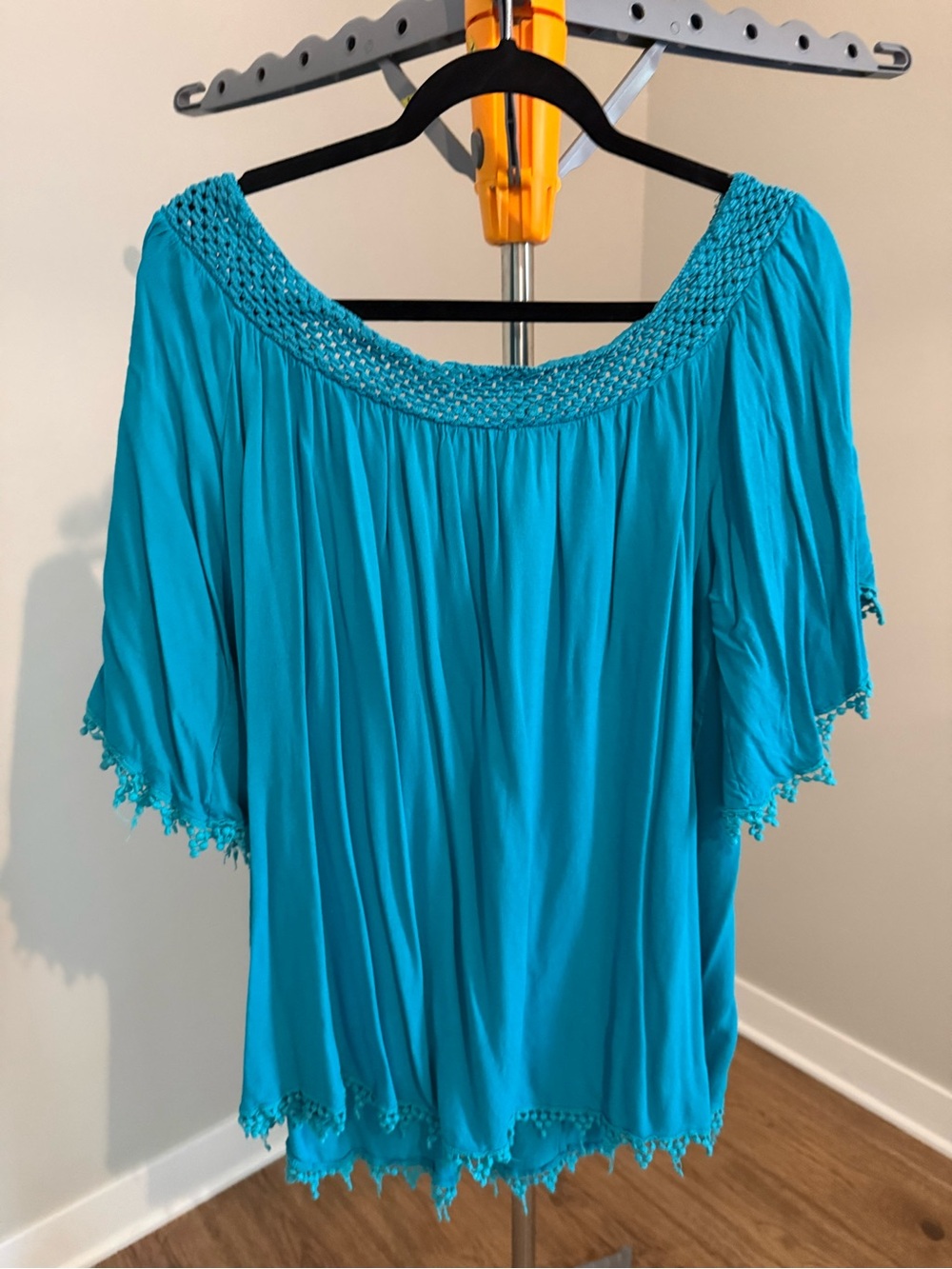 Umgee Turquoise Off-Shoulder Peasant Tunic